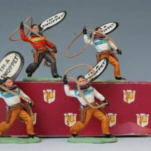 SOLD Herald "I'm A Swoppet!" Cowboy Throwing Lasso Trade Box