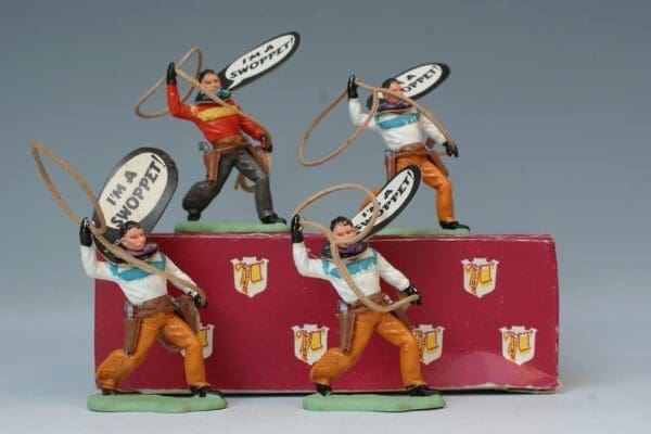 SOLD Herald "I'm A Swoppet!" Cowboy Throwing Lasso Trade Box