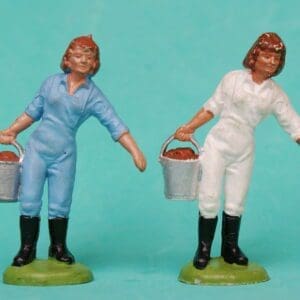 SOLD Britains Land Girl LIGHT BLUE PVC Plastic - RARE!