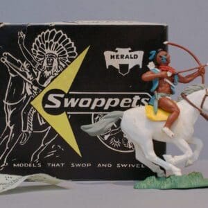 SOLD Swoppet Mounted Indian Brave with Bow & Arrow - Fair Box