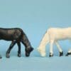 **SALE** Speedwell Farmyard Feeding Horses BLACK & WHITE Plastic - Image 3