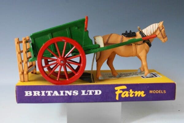 SOLD Britains Tumbrel Cart Rare TAN Plastic Horse