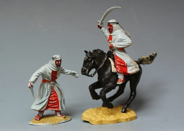 SOLD Timpo Solid Plastic Arabs (One Mounted)