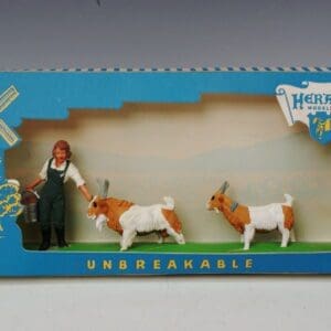 SOLD Herald Landgirl and Goats Display Carton