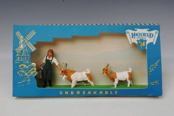 SOLD Herald Landgirl and Goats Display Carton