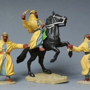 SOLD Timpo Solid Plastic Arabs (One Mounted) a/f