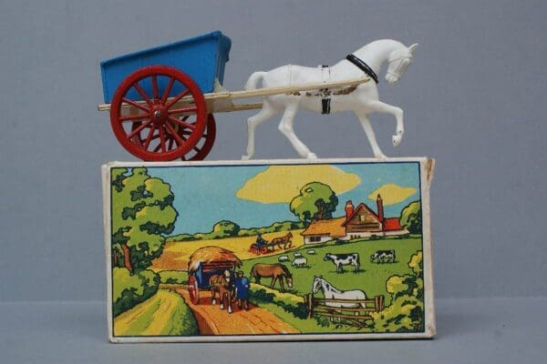 SOLD Britains Farm Cart with PLASTIC Horse - Boxed