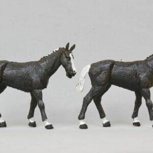 SOLD Crescent Farm Models Black Plastic Horses - Old Stock!