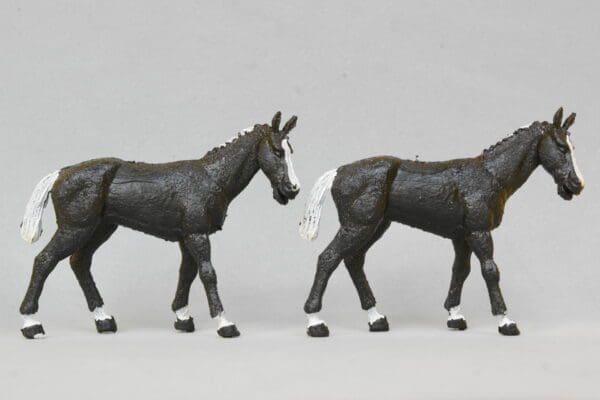 SOLD Crescent Farm Models Black Plastic Horses - Old Stock!
