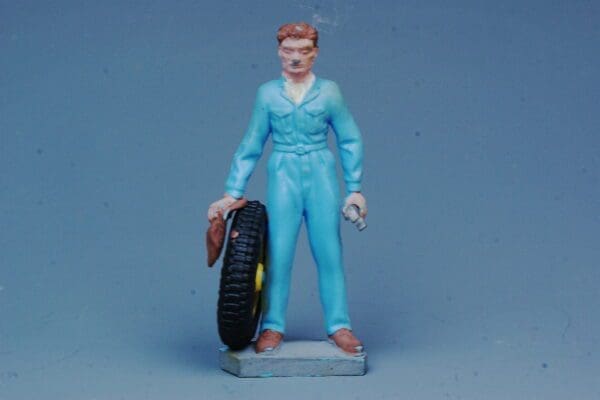 SOLD Britains Garage Attendants - Mechanic with Wheel