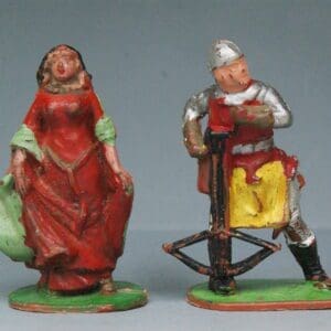 SOLD Cherilea 54mm Maid Marian & Man-at-Arms - BROWN Plastic