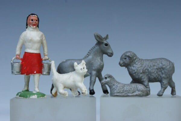 SOLD Speedwell Farmyard Models Milkmaid, Cat etc