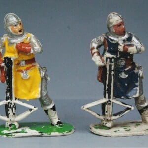 SOLD Cherilea 54mm Pair Sheriff's Men-at-Arms - WHITE Plastic