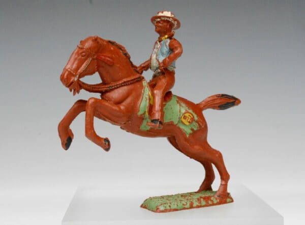 SOLD UNA Rare Mounted Cowboy on Leaping Horse