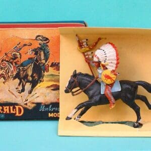SOLD Herald Zang Mounted Indian Chief with Spear - Boxed!