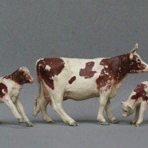 SOLD Herald Ayrshire Cow & Calves - Spray-painted