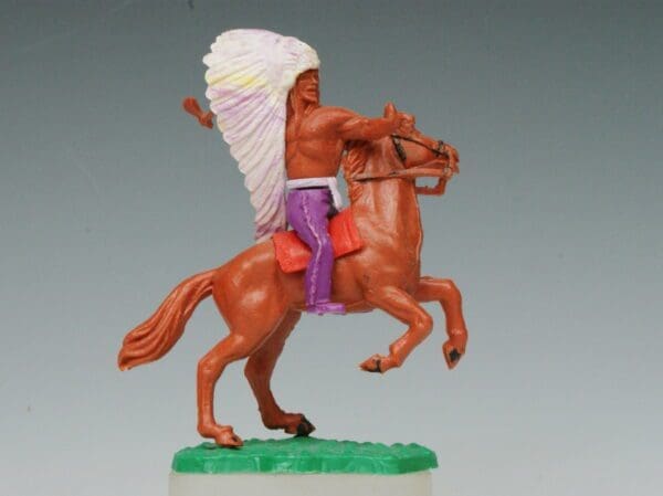 SOLD Timpo 1st Series Wild West Mounted Indian with Tomahawk