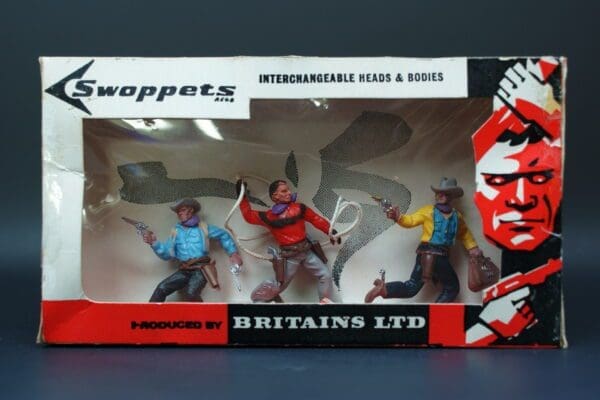 SOLD Swoppet Cowboys 3-Figure Window Box
