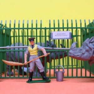 SOLD Britains Zoo Cage 'A' plus Rhino Family