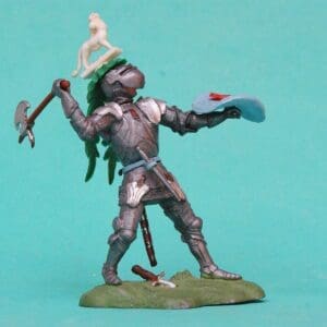 SOLD Swoppet C15th Knight with Axe - Green Favour