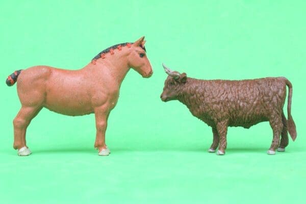 Britains Farm Highland Steer & Suffolk Mare
