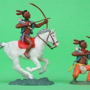 SOLD Swoppet Indian Braves with Bow - Mounted & On Foot