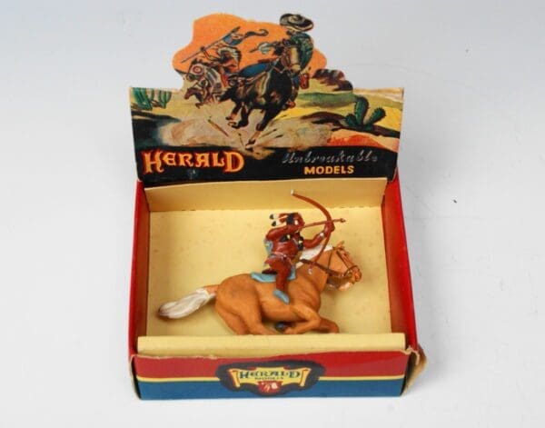 SOLD Herald Zang Mounted Indian Brave with Bow (Tan Horse)