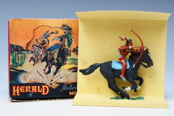 SOLD Herald Zang Mounted Indian with Bow (Black Horse)