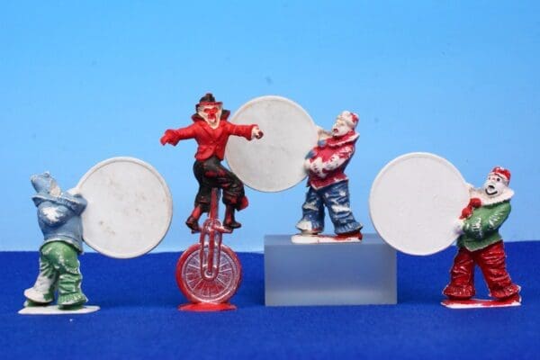 SOLD Charbens Circus Clowns - Unicycle & Hoops