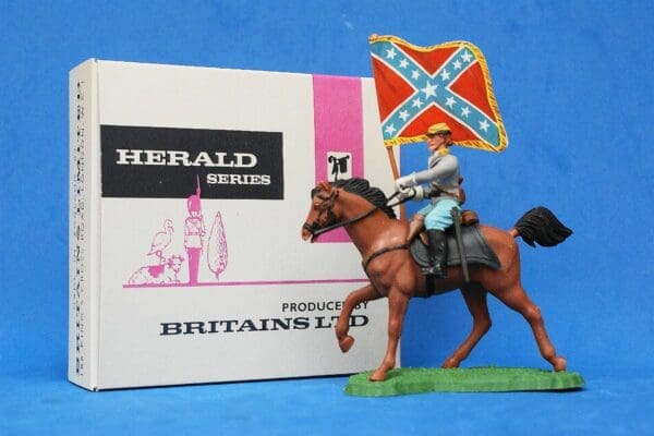 SOLD Britains ACW Rebel Cavalry Standard Bearer - Repro Box
