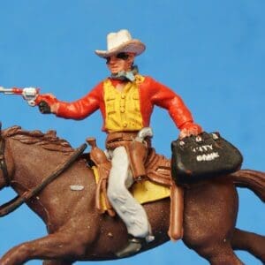 SOLD Herald Swoppet Mounted Cowboy Bank Robber VNM