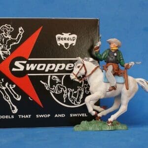 SOLD Herald Swoppet Mounted Cowboy Sheriff - DARK GREEN Torso