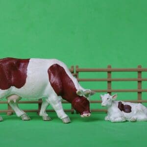 SOLD Britains Feeding Cow & Lying Calf - Later PVC Issue!