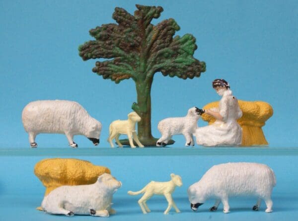 SOLD Taylor & Sons Maid & Lamb, Sheep, Tree & Wheatsheaf