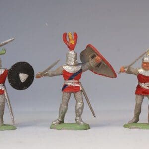 SOLD Timpo Solid Plastic RED Foot Knights