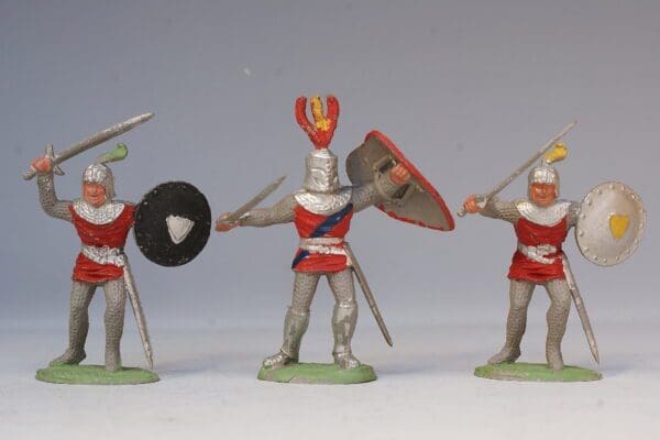 SOLD Timpo Solid Plastic RED Foot Knights
