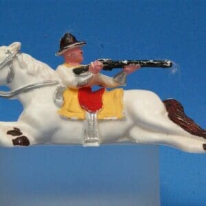 SOLD Hilco Plastic Cowboy Firing from behind Lying Horse