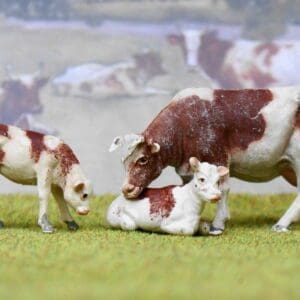 SOLD Herald Ayrshire Cow & Calves TEXTURED Plastic
