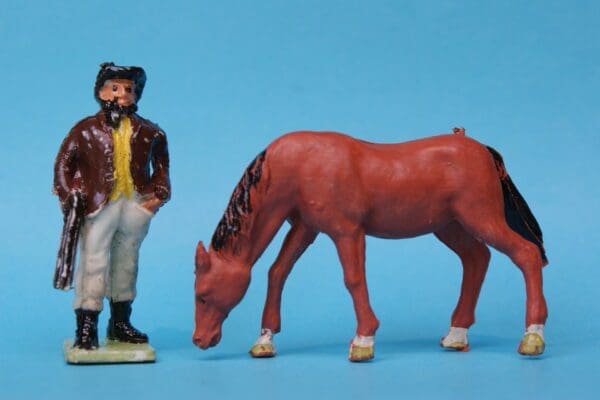 SOLD Cherilea RARE Brown Feeding Horse & Farmer