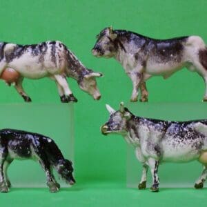 SOLD Cherilea BLACK Spray-painted Cows - Set of 4