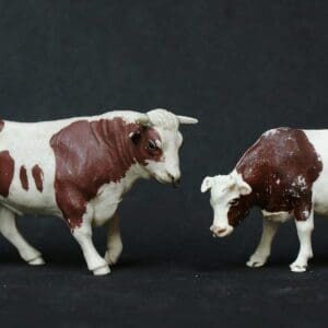 SOLD Herald White & Brown Bull Plus Feeding Cow