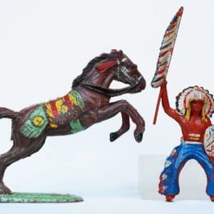 SOLD Speedwell Mounted Indian with Banner - Rearing Horse