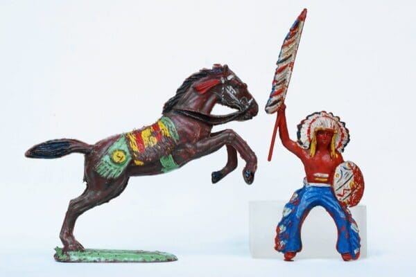 SOLD Speedwell Mounted Indian with Banner - Rearing Horse