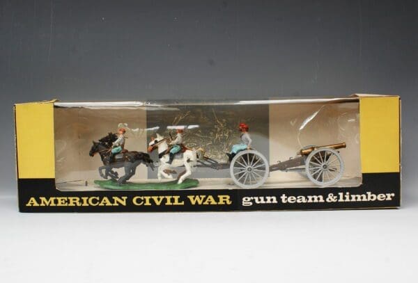 SOLD Britains ACW Confederate Gun Team & Limber - Window Box