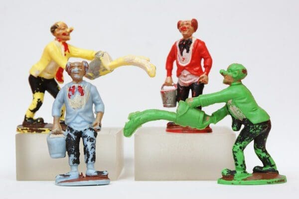 Charbens Circus Clowns Throwing Water & Holding Bucket