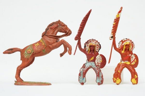 SOLD Speedwell Mounted Indian with Banner - Comes with 2 Riders!