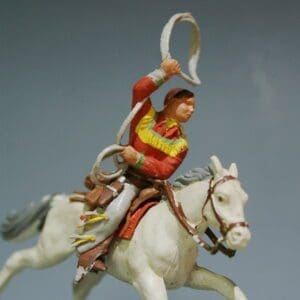 SOLD Herald Mounted Cowboy Lassoing - RED Shirt