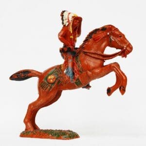 SOLD UNA Mounted Indian with Rifle on Rearing Horse