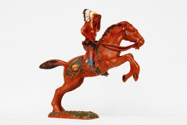 SOLD UNA Mounted Indian with Rifle on Rearing Horse