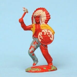 SOLD UNA Smaller Indian Chief with Tomahawk - RED Plastic!